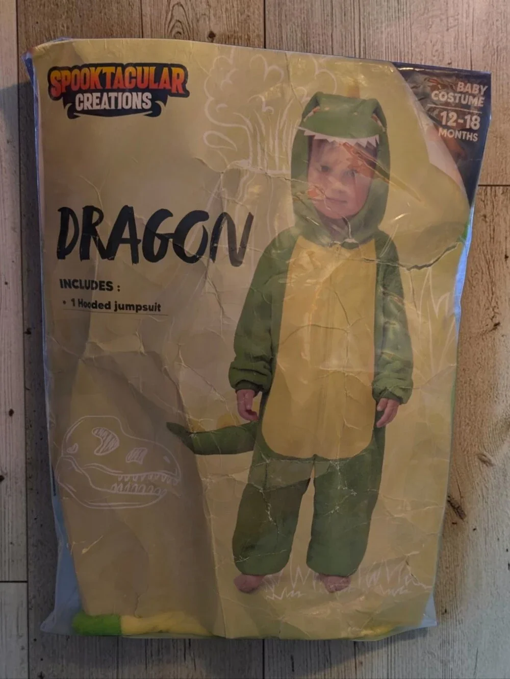 Unisex Baby Dragon Green Onesie Zipper Pajama, New